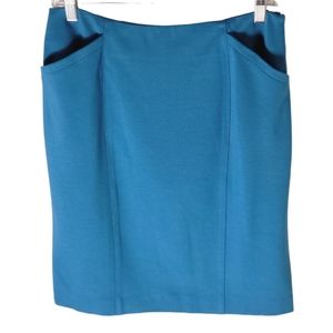 Cabi teal sigourney pencil skirt size 6